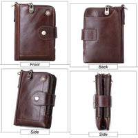 Top layer cowhide buckle zipper bag casual leather bag