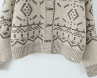 Amoi European And American Style Women's Lazy High-grade Jacquard Knitted Cardigan