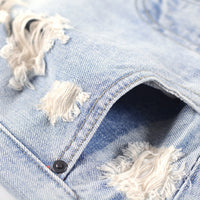 High Waist Ripped Denim Shorts