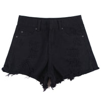 High Waist Ripped Denim Shorts
