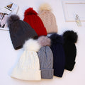 Plush double-layer woolen outdoor warm knitted hat