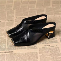 Women's Versatile Square-toe Mesh Sandals For Outdoor Wear
