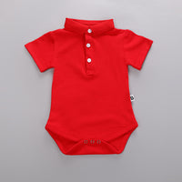 POLO Lapel Short Sleeve Triangle Baby Clothing