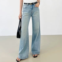 Women's Retro Washed Loose Straight Jeans