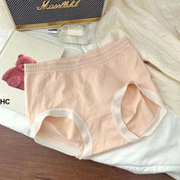 Elastic Super Simple Cotton Mid Waist Comfortable Cotton Crotch Girls' Briefs
