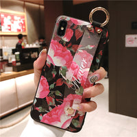 Compatible with Apple , Three-dimensional Embossed TPU Retro Style Wristband Mobile Phone Anti-fall Protective Shell