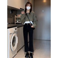 Women's High Waist Slit Skinny Jeans