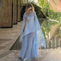Womens Solid-Color Strapless Dress With Fluttering Ties And A Slit