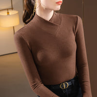 Double-sided Bottoming Shirt Sweater Basic Round Neck Brushed Long Sleeve Keep Warm Inner Match