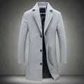 Long Solid Color Single Breasted Windbreaker Fabric