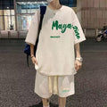 Mens Summer Sportswear Set Short-sleeve T-shirt And Basketball Jersey For Casual Wear