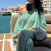 Off-the-shoulder Dress With A Wrap-style Bodice And Large Ruffled Hem