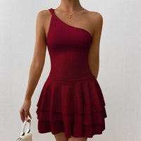 Women's Creative Solid Color Versatile Halterneck Backless Dress