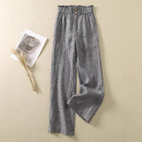 Linen Wide-leg Pants Female High Waist Drooping