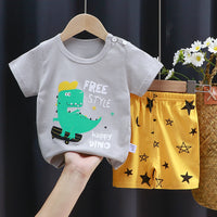Hildren's Short-sleeved Suit Summer Cotton T-shirt
