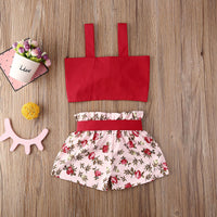 Lovely New Sling Girl Baby Two-Piece Big Flower Lace