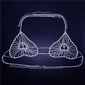 Peach Heart Shaped Rhinestone New Product Body Chain Set