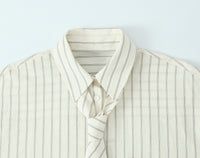 Women's Fashion Simple Tie Loose Shirt