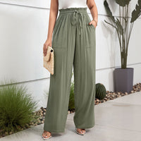 Waist-cinching Drawstring Elastic Waist With A Draped Feel, Comfortable And Slimming, Versatile Casual Wide-leg Pants For Women