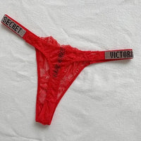 Rhinestone Lace Underwear Women's T-back