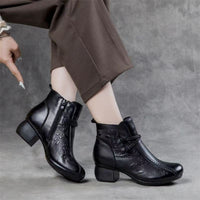 Retro Women's Soft Sole Soft Leather Cotton Shoes
