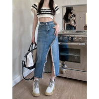 High-waisted Figure-flattering Niche Mid-length A-line Skirt