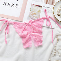 Lace-up thong lace lace-up panties
