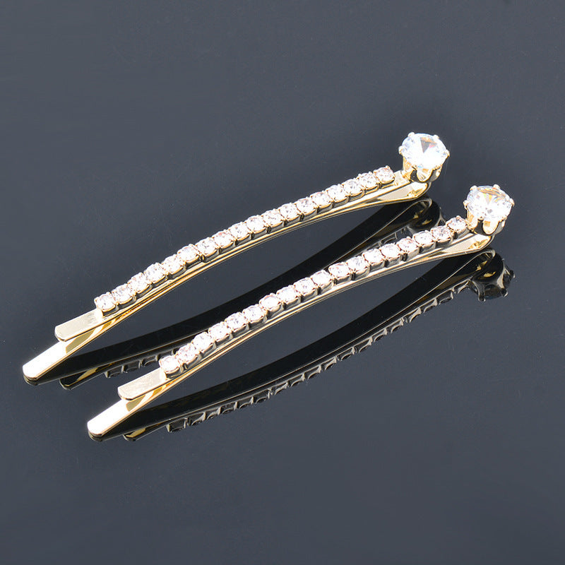 Rhinestone Edge Clip Girls' Hairpin Ins Niche Women's Headdress