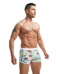 Summer Men's Nylon Printing Swim Briefs