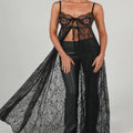 Women's See-through Lace Cutout Sling Nightdress