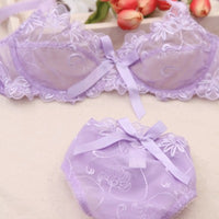 Ultra-thin transparent sexy bra set