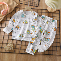 Children's Cotton Homewear Suit Summer Long-sleeve Pajamas Thin