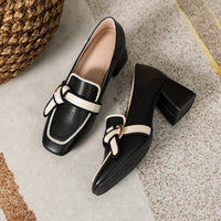 Womens Slip-On Loafers In Soft Leather With A Bow Design