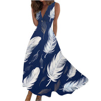 Womens Fashionable Casual V-Neck Sleeveless Dress
