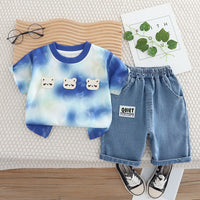 Baby Suit Three Bear Short Sleeve Two-piece Set