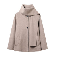Fashionable And Elegant Womens Scarf Short Coat Jacket
