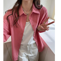 Korean Style Women's Loose Casual Plus Size Shirt