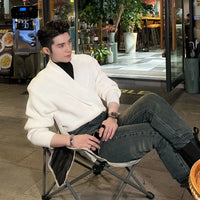 Japanese-style V-neck Sweater For Men Niche And Design-focused