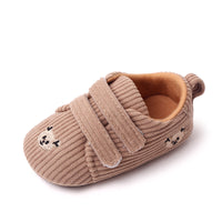 Embroidered Little Bear Baby Shoes Double Velcro Striped Children's Shoes Toddler Shoes