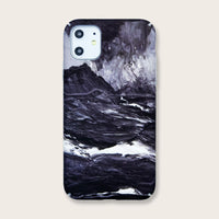 Black ocean wave mobile phone case
