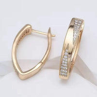 Women's Fashion Zircon V-Shape Cross Earrings