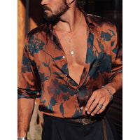 New Men's Lapel Casual Youth Printed Top