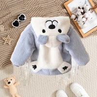 Cute Little Panda Embroidered Zipper Coat