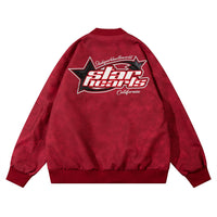 Ins American-style Street Fashion Leather Embroidered Letter Baseball Uniform Jacket