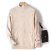 Autumn And Winter Men's Half Turtleneck Thick Sweater Loose Long Sleeve Warm