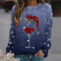 Thick Needle Digital Printing Men's Round Neck Sweater