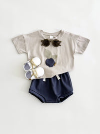 Baby Lemon Patch Short Sleeve Suit