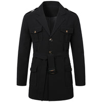 Men's Hunting Clothes Medium Length Men's Casual Suit Trench Coat