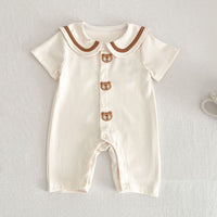 Baby Bear Rabbit Ear Jumpsuit Summer Sunken Stripe Cotton Going Out Clothes