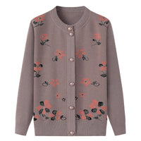 Thermal Underwear Fleece-lined Thickened Grandma Sweater Coat For Women